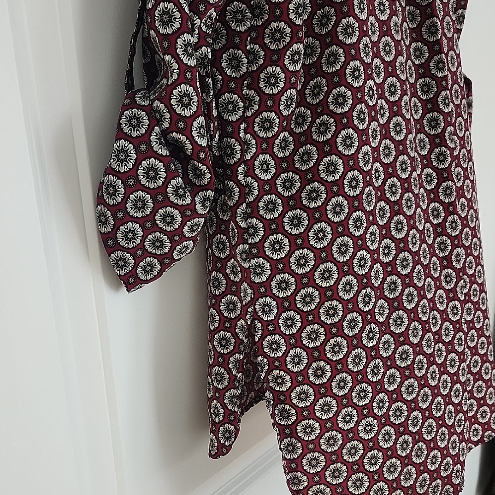 Antilia Femme Tunic Blouse Geometric Mandala Print 3/4 Tab Sleeves Woman Small - Picture 6 of 8